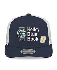 New Era Men's Navy/White Chase Elliott 2026 Kelly Blue Book 9SEVENTY Adjustable Trucker Hat
