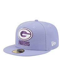 New Era Men's Light Purple Green Bay Packers Lavender Bloom 59FIFTY Fitted Hat