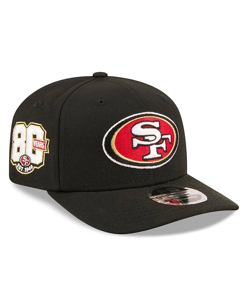 New Era Men's Black San Francisco 49ers 80th Anniversary 9SEVENTY Adjustable Hat