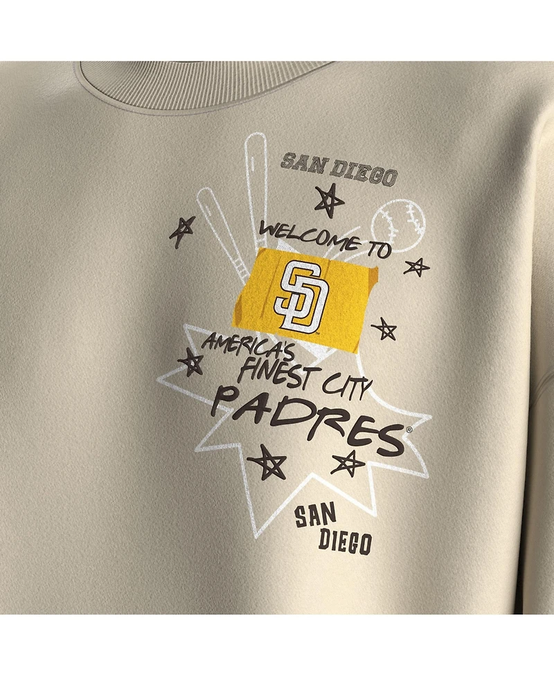 Fanatics Women's Beige San Diego Padres Graffiti Fleece Sweatshirt