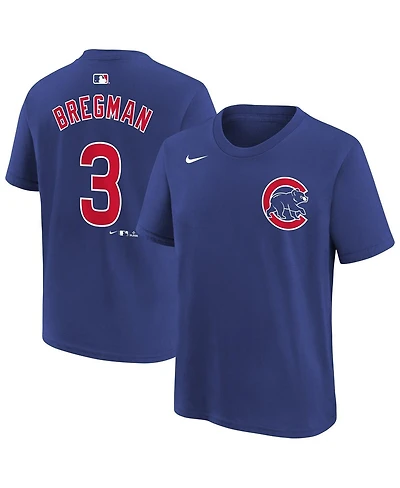 Nike Big Boys and Girls Alex Bregman Royal Chicago Cubs Name Number T-Shirt
