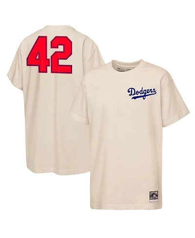 Mitchell & Ness Big Boys and Girls Jackie Robinson Natural Los Angeles Dodgers 42 For All T-Shirt