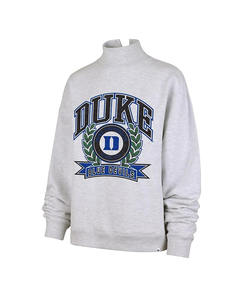 '47 Brand Women's Gray Duke Blue Devils Laurel Arch Mock Neck Sweatshirt
