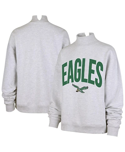 '47 Brand Women's Gray Philadelphia Eagles Subtle Muse Mock Neck Sweatshirt