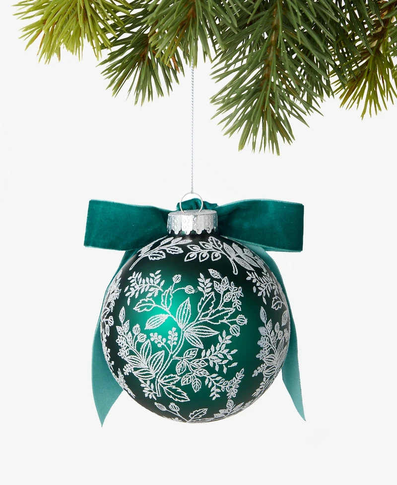 Holiday Lane Holiday Toile Floral Pattern Ball Ornament, Macy's Exclusive