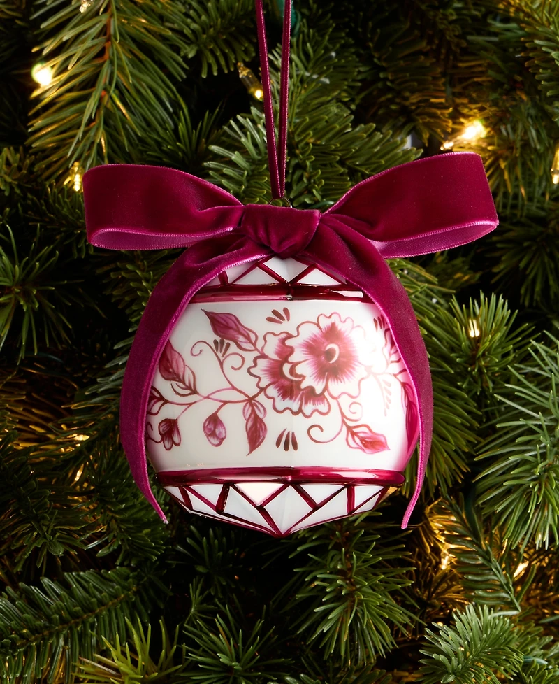 Holiday Lane Holiday Toile Glass Ball Ornament, Macy's Exclusive