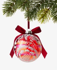 Holiday Lane Holiday Toile Floral Pattern Ball Ornament, Macy's Exclusive