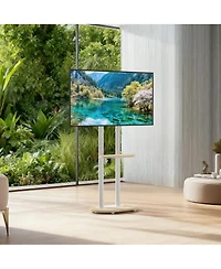 Unho Rolling Tv Stand with Mount for Living Room Bedroom 40-75 inch TVs,Max Vesa 600400mm