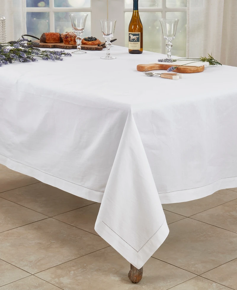 Saro Lifestyle Rochester Hemstitched Border Tablecloth