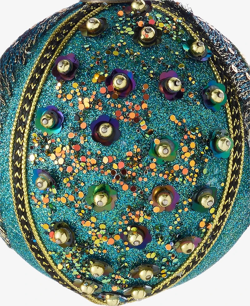 Holiday Lane Peacock Embellished Ball Ornament, Macy's Exclusive