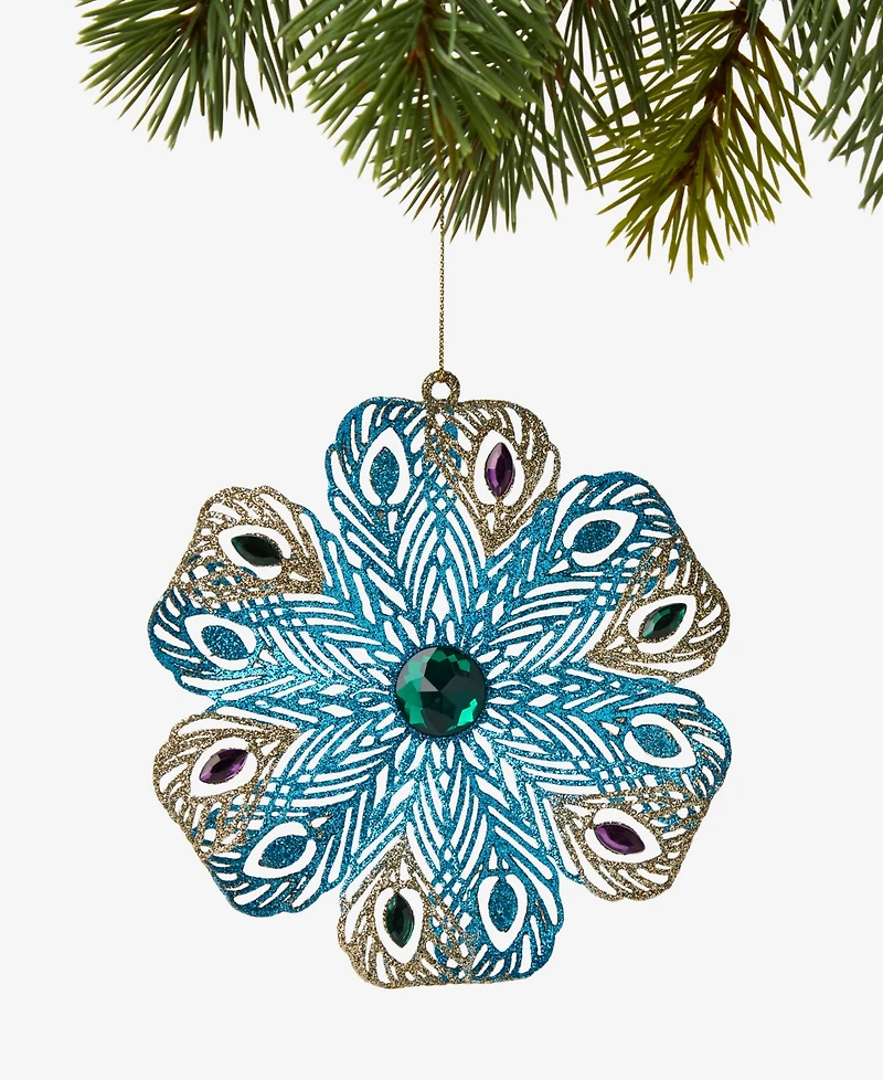 Holiday Lane Opulence Peacock Snowflake Ornament, Macy's Exclusive