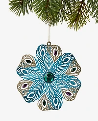Holiday Lane Opulence Peacock Snowflake Ornament, Macy's Exclusive