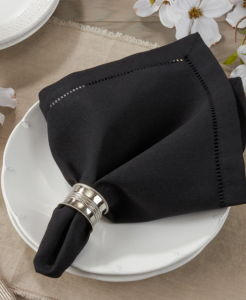 Saro Lifestyle Hemstitched Border Napkins, Set of 4