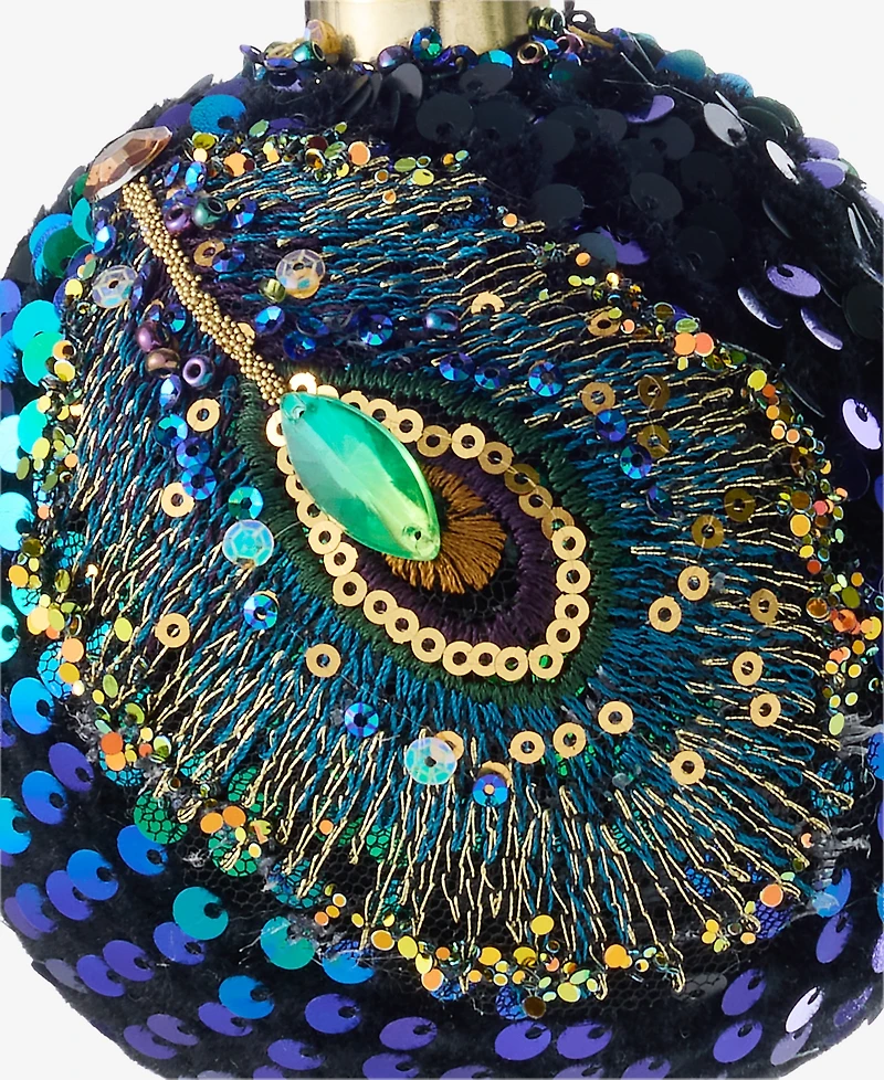 Holiday Lane Peacock Sequined Ball Ornament, Macy's Exclusive