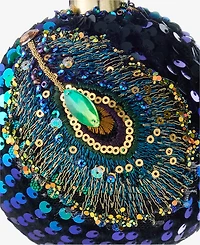 Holiday Lane Peacock Sequined Ball Ornament, Macy's Exclusive