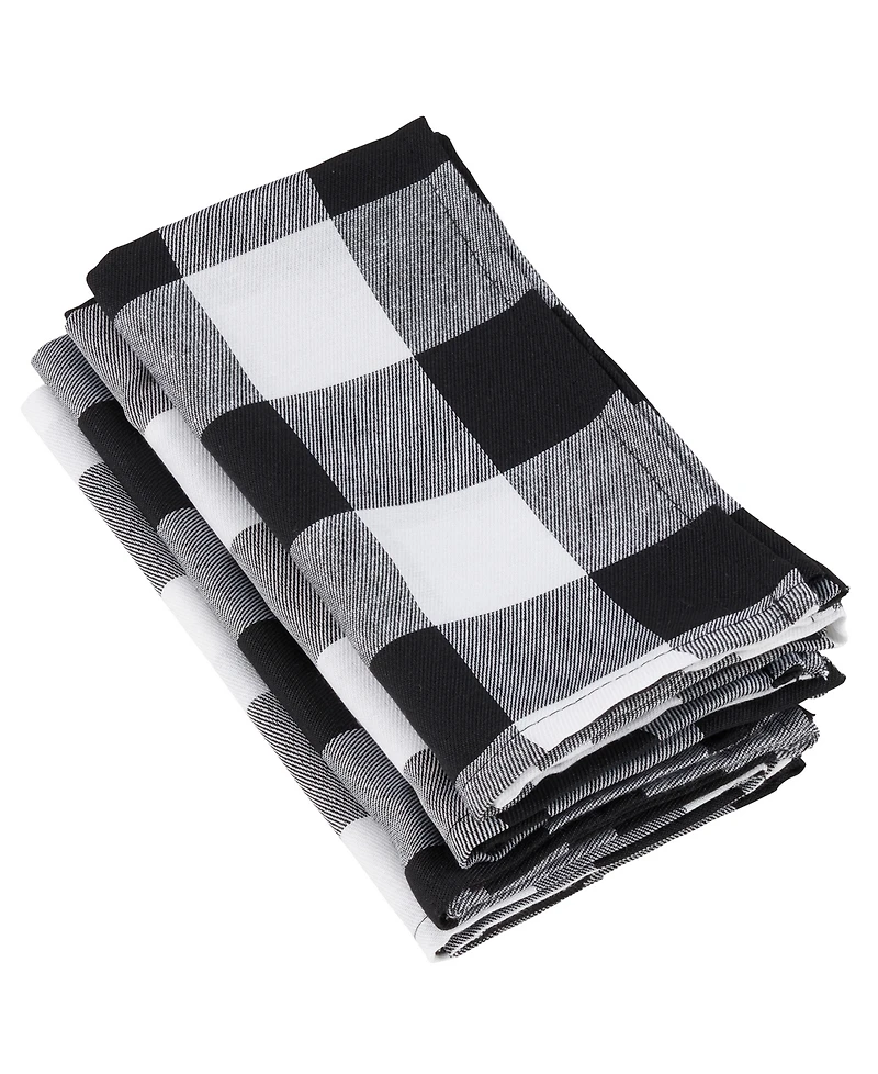 Saro Lifestyle Buffalo Plaid Blend Table Napkins, Set of 4