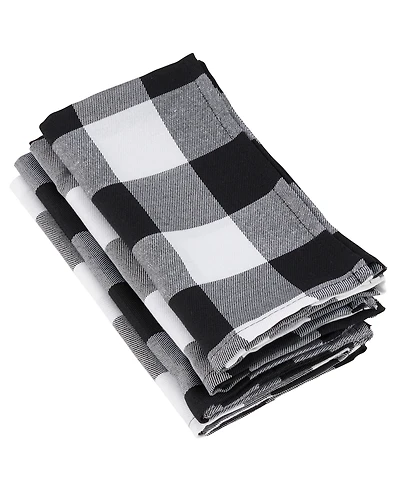 Saro Lifestyle Buffalo Plaid Blend Table Napkins, Set of 4