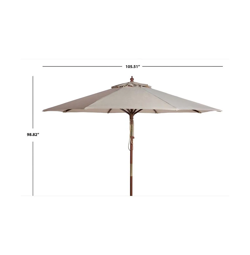 Augusta Home Cannes 9Ft Wood Crank Umbrella