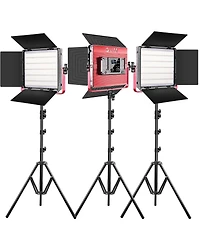 Gvm 1200D 50W Bi-Color Rgb Studio Soft Led Panel 3-Light Kit