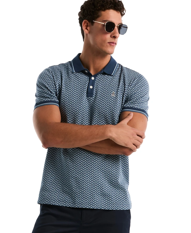 Original Penguin Men's Jacquard Wave Polo Shirt