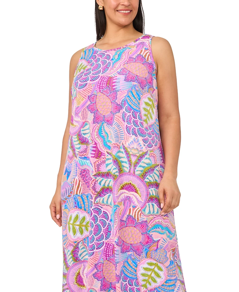 Msk Plus Size Round Neck Sleeveless Maxi Dress