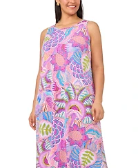 Msk Plus Size Round Neck Sleeveless Maxi Dress