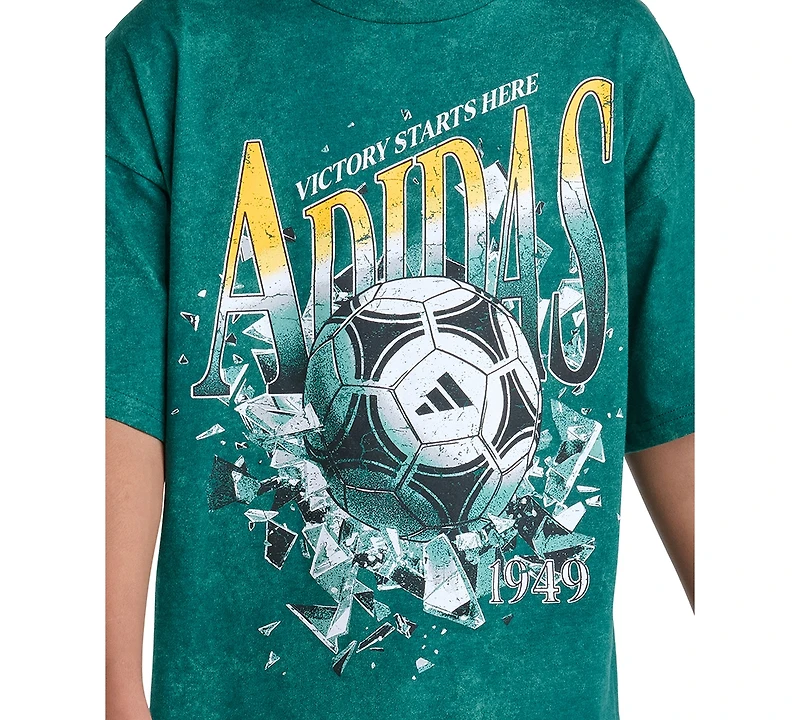 adidas Boys' 8-20 Printed Soccer Wash Short-Sleeve T-Shirt