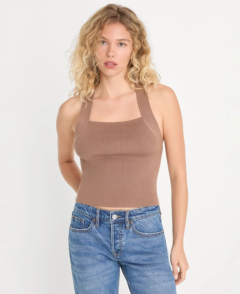 Good American Women's Straight Neck Pull-On Top