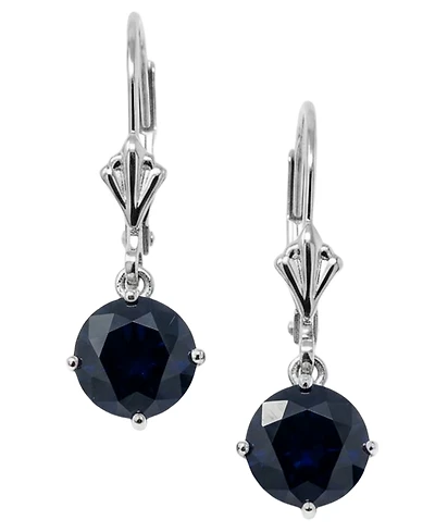 Macy's Sapphire (2 ct. t.w.) Drop Earrings in 14k White Gold