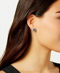 Macy's Sapphire (1/4 ct. t.w.) & Diamond (1/6 ct. t.w.) Stud Earrings in 14k White Gold
