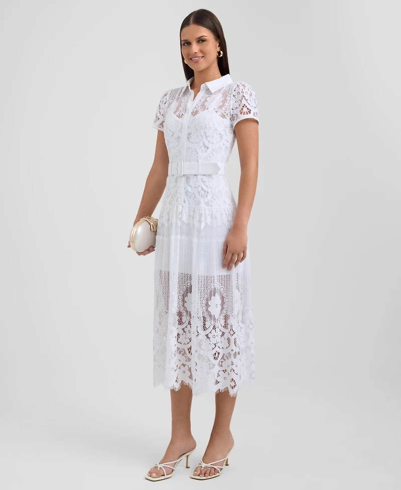 Rachel Rachel Roy Women's Jolene Collared Lace Midi Dress
