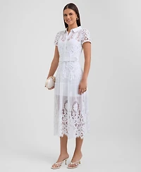 Rachel Rachel Roy Women's Jolene Collared Lace Midi Dress