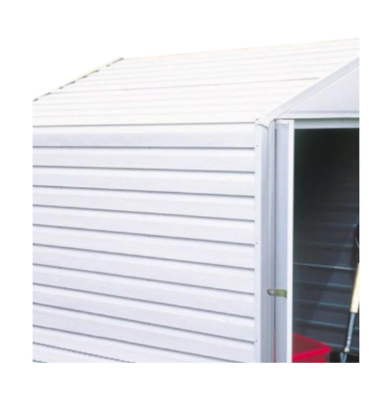 Slickblue Outdoor Steel Storage Shed with Sloped Roof for Garden and Yard Organization