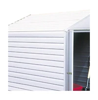 Slickblue Outdoor Steel Storage Shed with Sloped Roof for Garden and Yard Organization