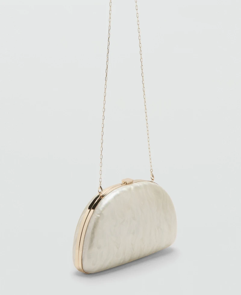 Mango Women's Cultivated Pearl-Effect Clutch Bag