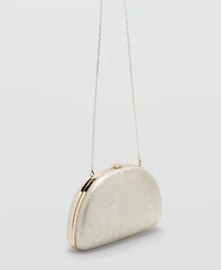Mango Women's Cultivated Pearl-Effect Clutch Bag