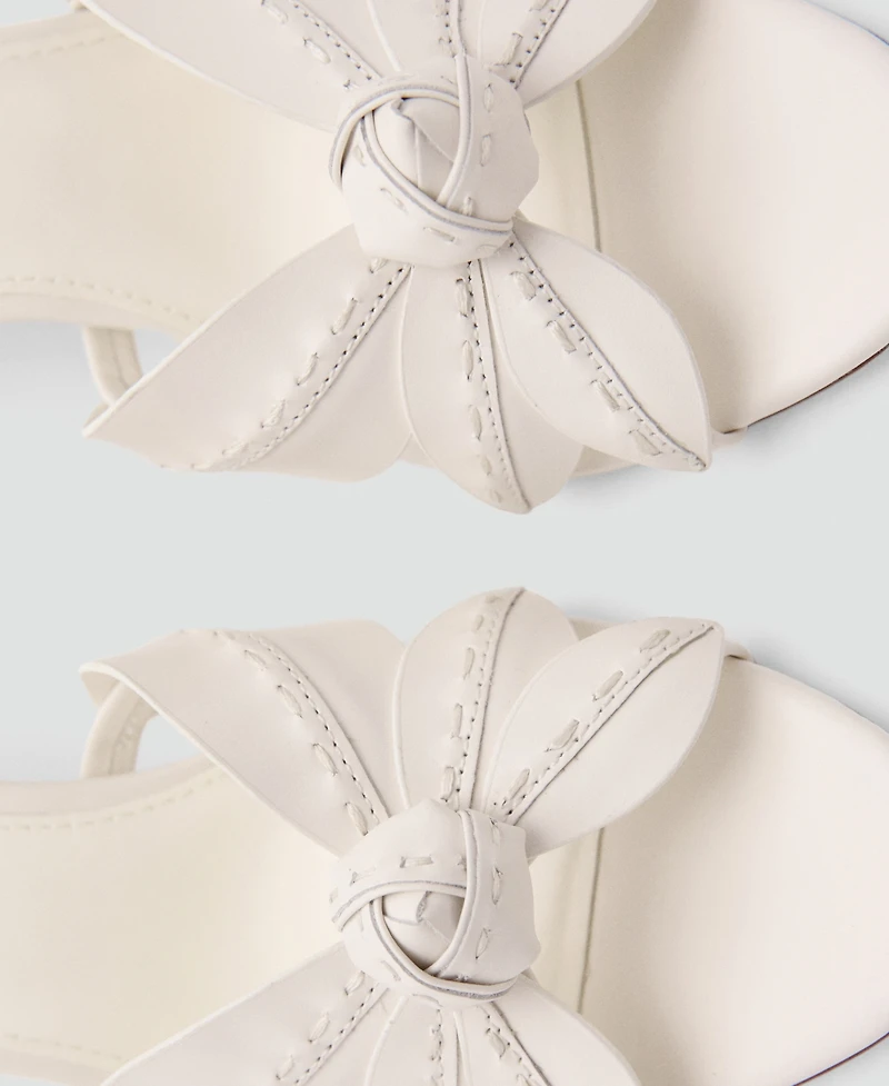 Mango Women's Flower Heel Leather Sandals