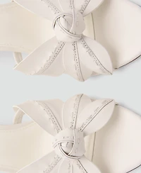 Mango Women's Flower Heel Leather Sandals