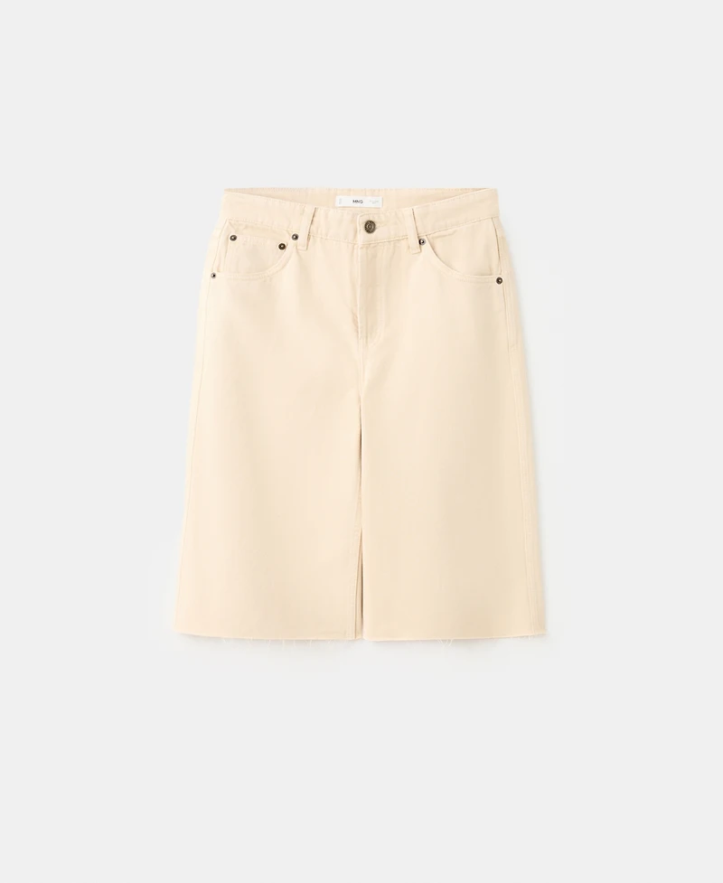 Mango Women's Low-Rise Denim Bermuda Shorts