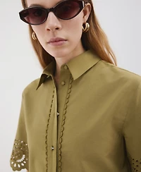 Mango Women's Embroidered Openwork Shirt
