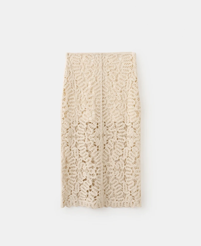 Mango Women's Openwork Knitted Skirt