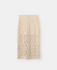 Mango Women's Openwork Knitted Skirt