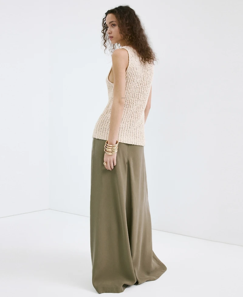 Mango Women's High-Rise Wide Leg Pants