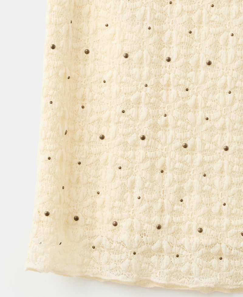 Mango Women's Studs Midi Skirt