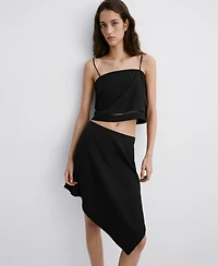 Mango Women's Asymmetrical A-Line Skirt