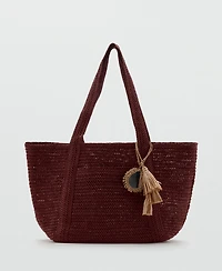 Mango Women's Natural-Fiber Tote Bag