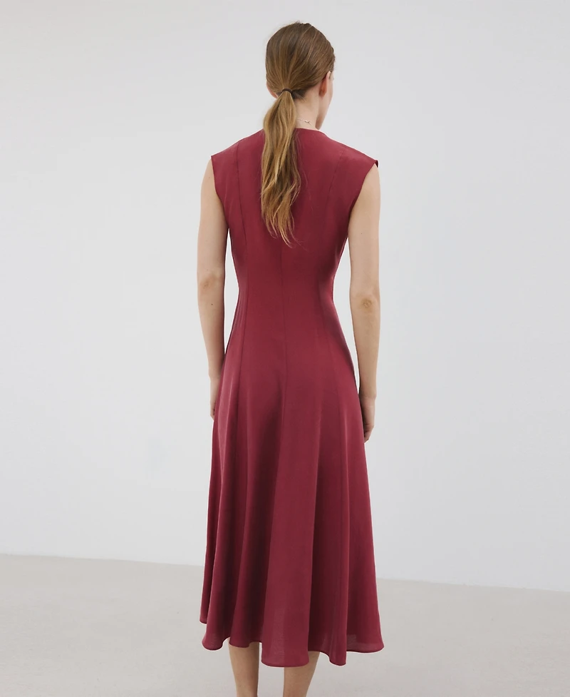 Mango Women's V-Neck Midi Dress