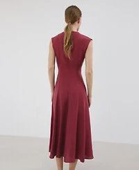 Mango Women's V-Neck Midi Dress