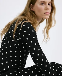 Mango Women's Long-Sleeve Polka-Dot Dress