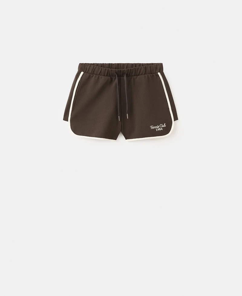 Mango Women's Embroidered Message Cotton Shorts